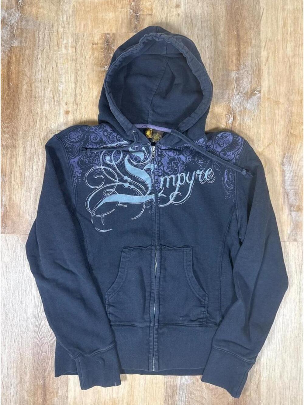 Y2K Women’s Black Skater Streetwear Hoodie – Size L
